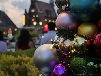 Close-up of christmas decorations