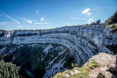 Panoramic shot of rocks on land against sky