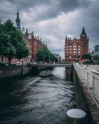 Bridge over river in city