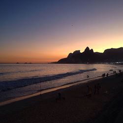 Scenic view of sea at sunset