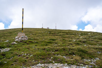 Scenic view of land against sky