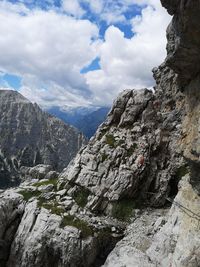 Scenic view of rocky mountains against sky