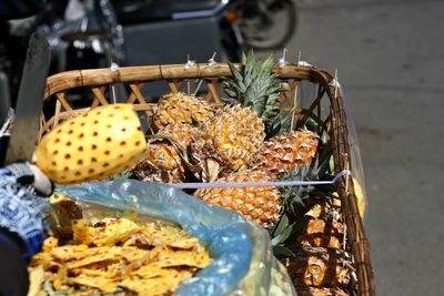 Close-up of fruits in basket