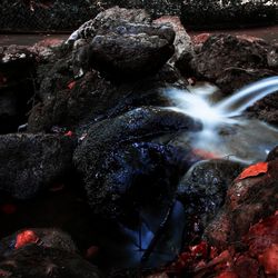 Close-up of rocks in water