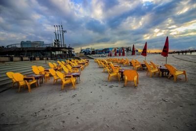 View of sea against cloudy sky