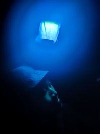 Illuminated light in dark room