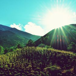 Scenic view of mountains against sky