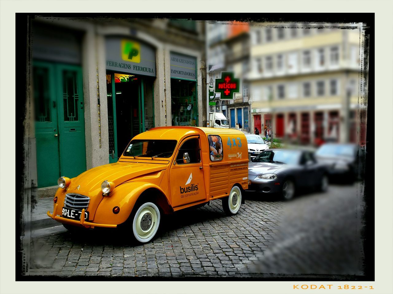 transportation, land vehicle, mode of transport, car, building exterior, architecture, street, transfer print, built structure, city, auto post production filter, stationary, road, city street, travel, bicycle, city life, yellow, traffic, incidental people