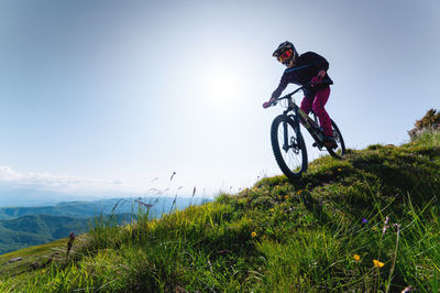 Man riding bicycle