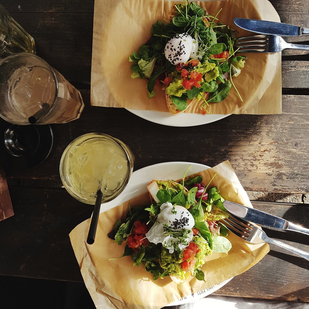 food and drink, food, freshness, table, plate, high angle view, salad, bowl, healthy eating, ready-to-eat, fork, lettuce, serving size, vegetable, indoors, no people, day, dip, mexican food, close-up