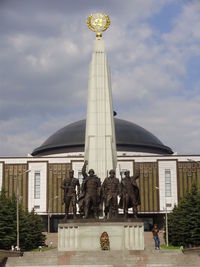 Low angle view of statue in city