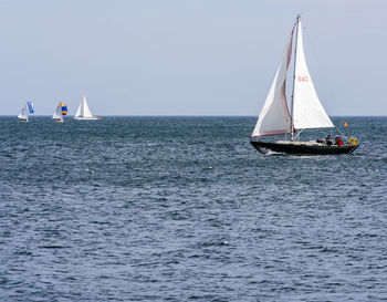 Boat sailing in sea