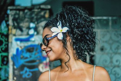 Close-up of smiling young woman