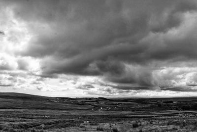 Storm clouds over land