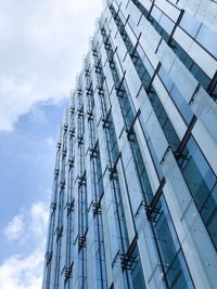 Low angle view of modern building against sky