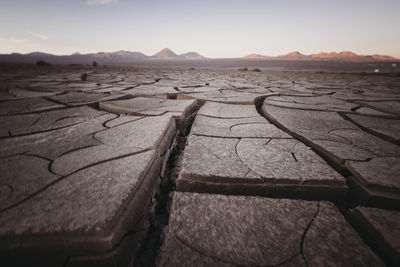 Erosion cracks in atacama desert