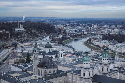 High angle view of city