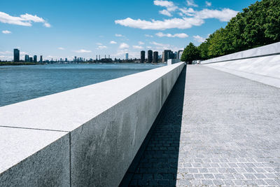 View of footpath in city