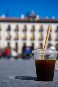 Close-up of drink on table