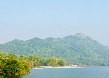 Scenic view of mountains against clear sky