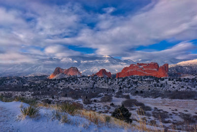 Scenic view of mountains against sky