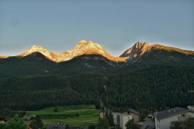 Panoramic view of mountains against sky