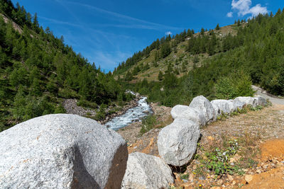 Scenic view of stream against sky