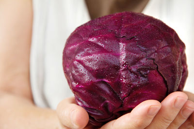 Cropped image of person holding vegetable