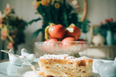 Close-up of cake on table