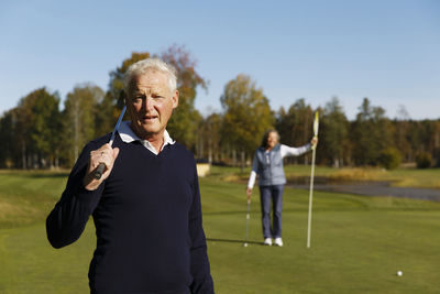 Man on golf course