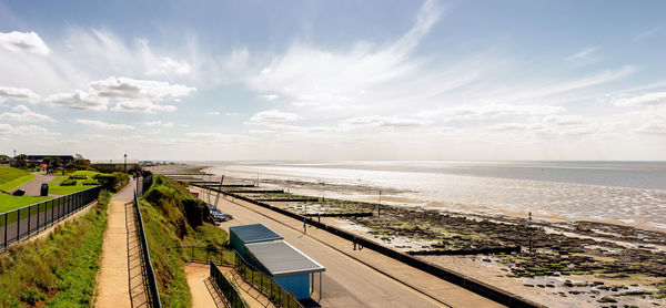 High angle view of beach against sky