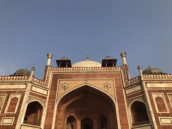 Low angle view of historical building against clear sky