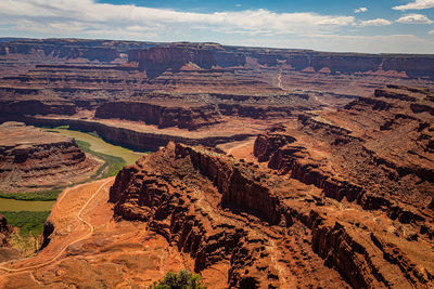 Aerial view of landscape against cloudy sky