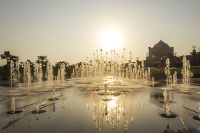 Reflection of sun in water