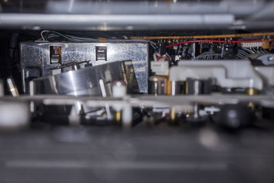 Close-up of machine part in factory