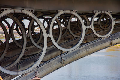 View of bridge over river in city