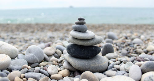 Stack of stones on beach