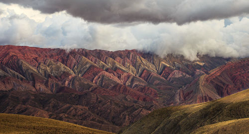 Panoramic view of landscape and mountains against sky