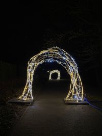 Illuminated light painting at night