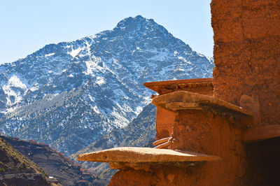 Scenic view of snowcapped mountain against sky