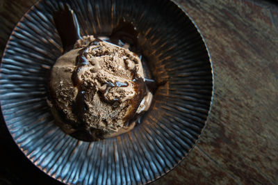 Close-up view of ice cream in plate