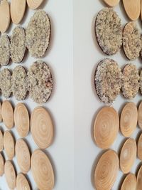 High angle view of bread on table