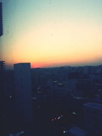 Sunset over city