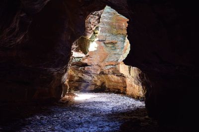 Rock formations at night