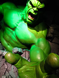 Close-up of green statue