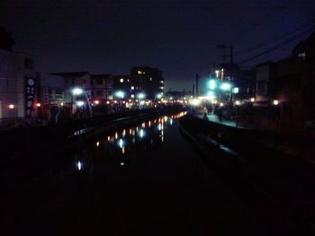 Illuminated city at night