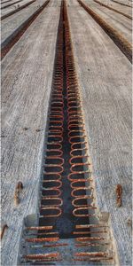 High angle view of railroad tracks in city