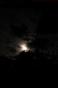 Silhouette of trees against cloudy sky