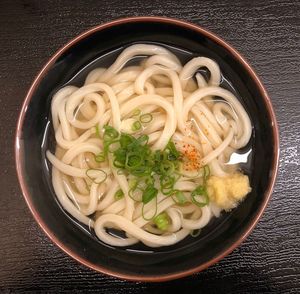 Close-up of soup with noodles