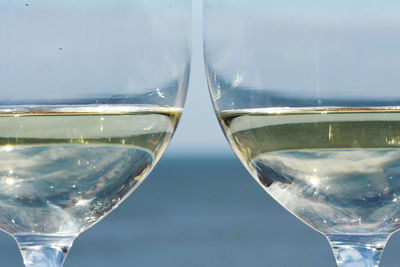 Close-up of beer in glass